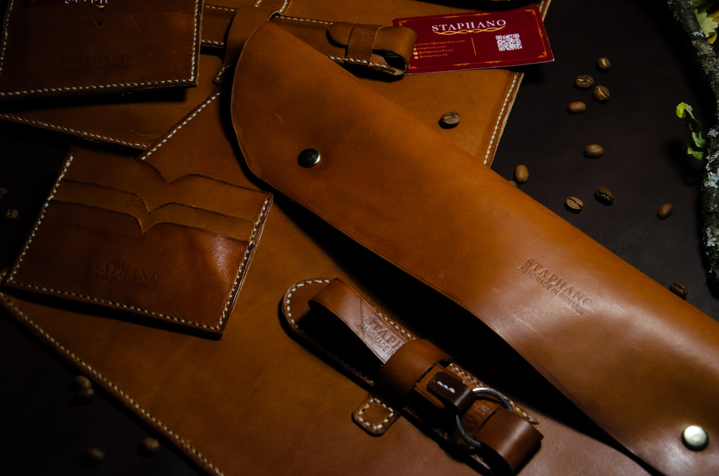 Colecția de accesorii din piele naturală Staphano - portcarde, brelocuri, huse