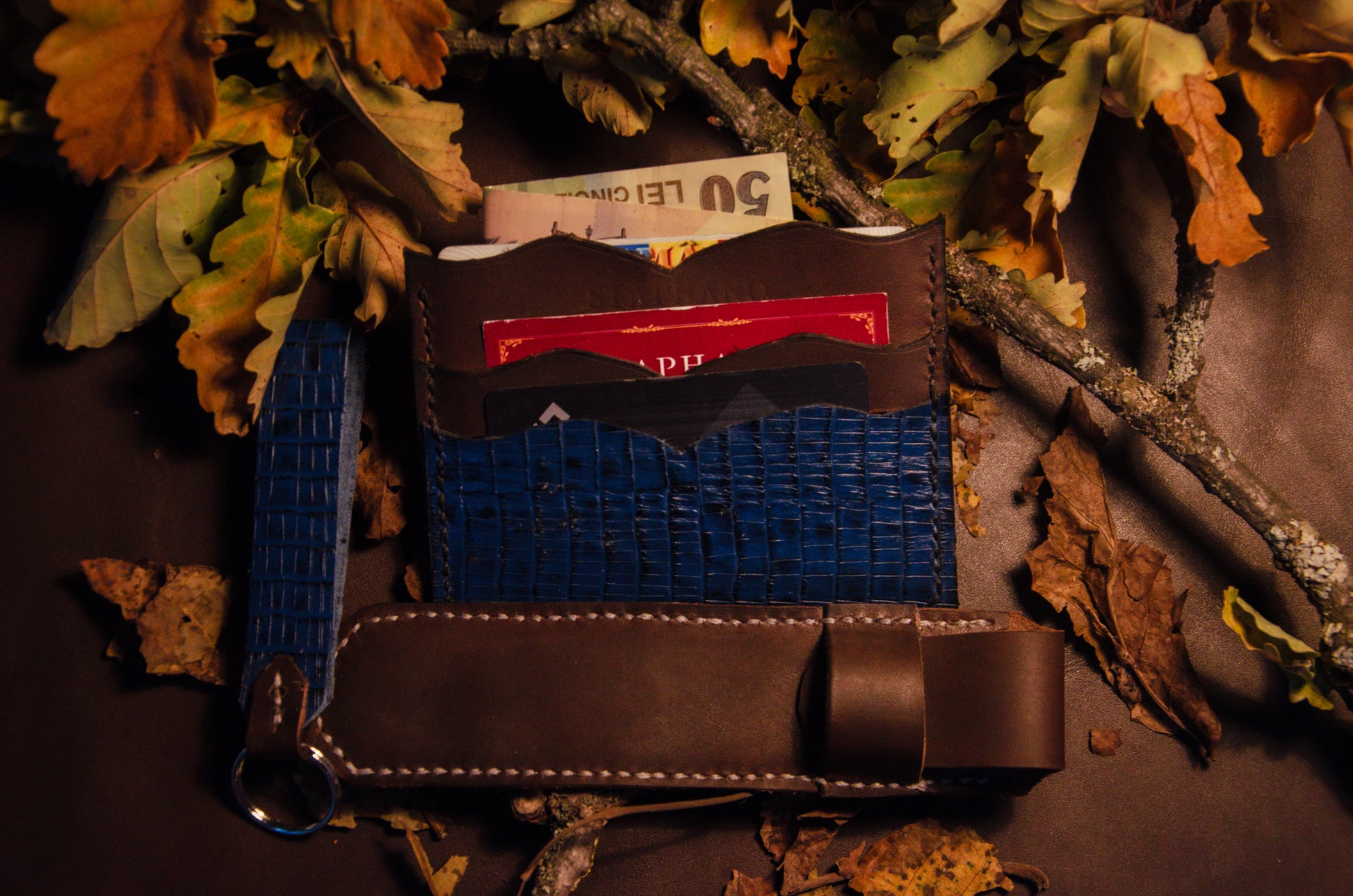 Set cadou de lux piele naturală Staphano - Notte e Terra