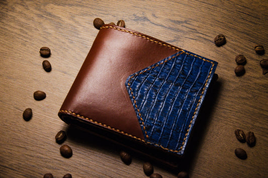Portofel Bifold Piele Naturală - Mareea