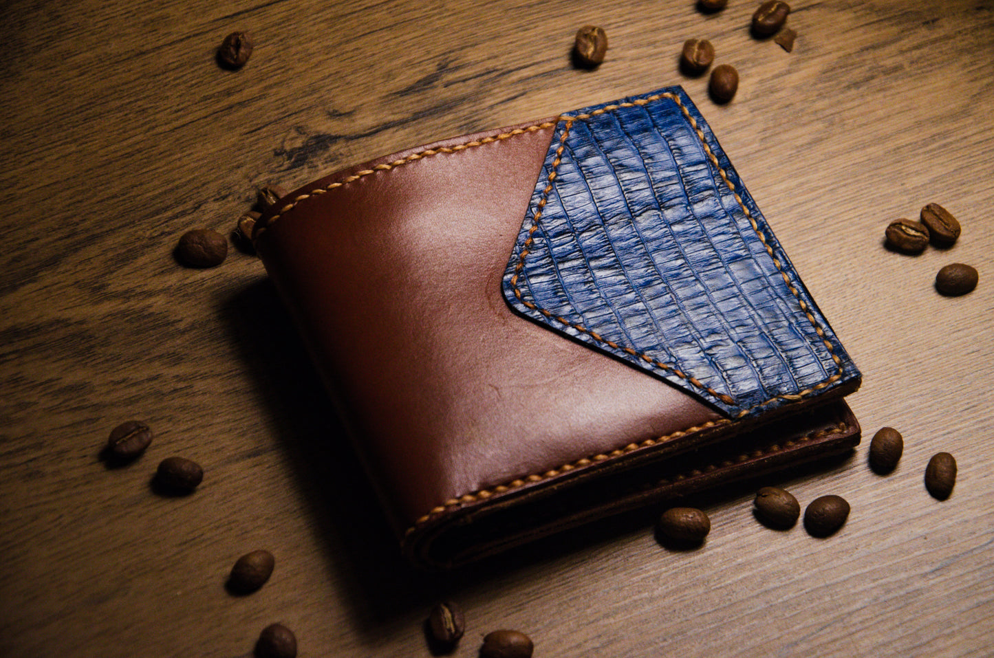 Portofel Bifold Piele Naturală - Mareea