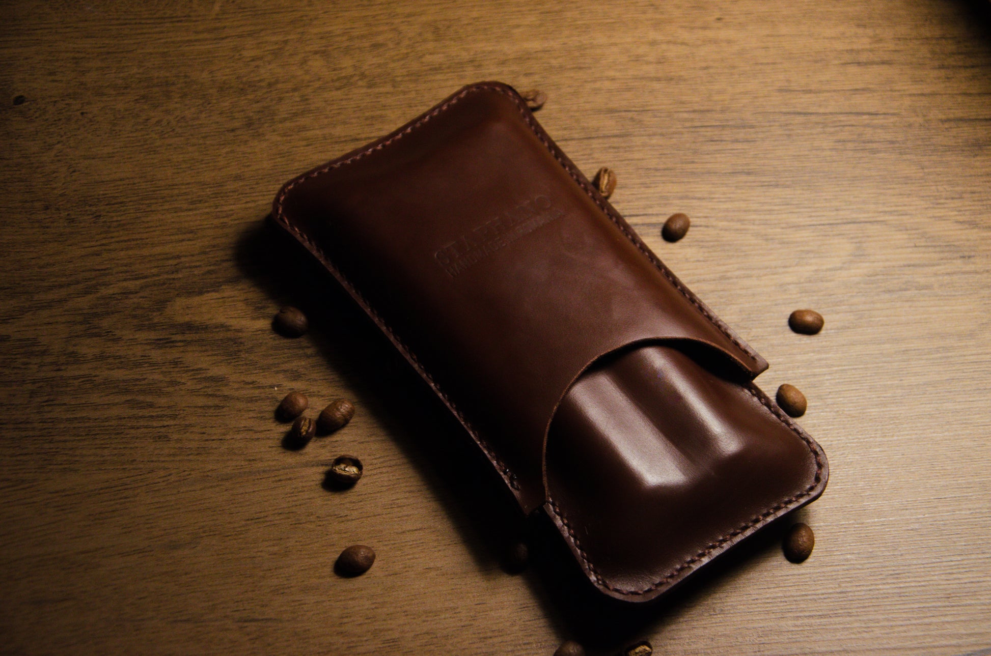 Etui protecție accesorii de lux din piele naturală Staphano